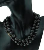 Granaat antieke ketting 14k gouden bol slot robuust dames, Verzenden, Goud, Ketting, Met edelsteen