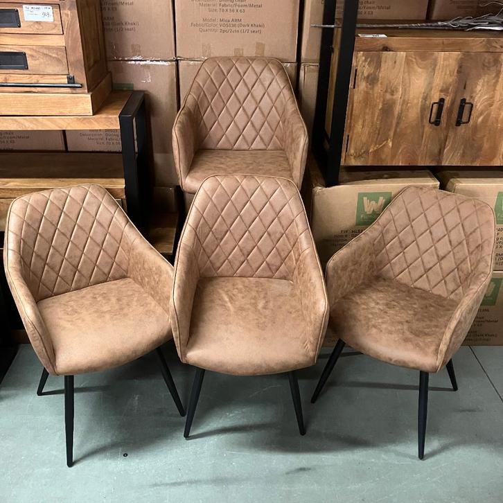 Nieuwe eetkamerstoelen 30 tot 70% korting – showroommodel, Huis en Inrichting, Stoelen, Nieuw, Vijf, Zes of meer stoelen, Leer