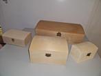 hobby 4 x houten kistje 1 wijnkist 3 schatkist zelf schilder, Ophalen of Verzenden, Nieuw, Materiaal