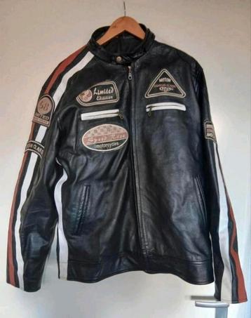 Als nieuw ! lederen leder biker jack / jas mt 58 xxxl 3xl  beschikbaar voor biedingen