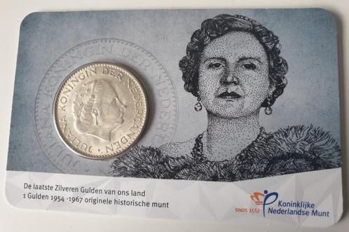 Coincard bijna afscheid 60 jaar zilveren Gulden 1966, Postzegels en Munten, Munten | Nederland, Losse munt, 1 gulden, Koningin Juliana