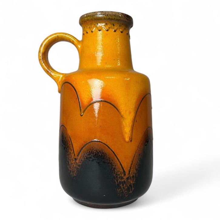West-Germany vaas 408-40, Huis en Inrichting, Woonaccessoires | Vazen, Gebruikt, Geel, Minder dan 50 cm, Aardewerk of Porselein