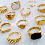 14K / 18K verguld edelstaal ring, Nieuw, Goud, Goud, Dame of Heer