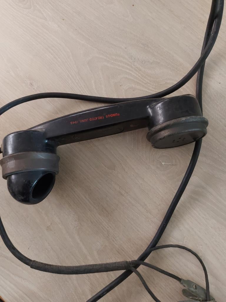 Oude militaire telefoon Western Electric 1945, Telecommunicatie, Ophalen of Verzenden, Gebruikt, Bakeliet