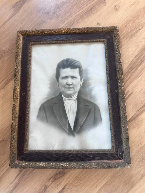 Oude afbeelding in lijst uit Frankrijk, Antiek en Kunst, Kunst | Tekeningen en Foto's, Ophalen