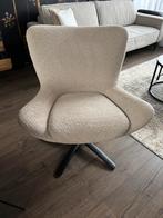 Draaibare fauteuil,  kleur naturel met zwarte poot., Huis en Inrichting, Fauteuils, Ophalen, Zo goed als nieuw, Stof