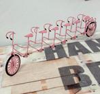 Zeldzaam Antiek 1960 Tandem roze 6-persoons Miniatuur fiets, Antiek en Kunst, Ophalen of Verzenden