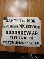 Emaille bord Doodgevaar Hoogspanning, Ophalen