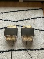 2 mooie wandlampen goud met bruin, Ophalen, Zo goed als nieuw, Bruin, 100 cm of meer