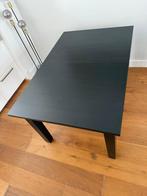 Ikea eettafel uitschuifbaar zwart, Huis en Inrichting, Zo goed als nieuw, 150 tot 200 cm, Rechthoekig, 50 tot 100 cm