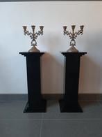 2x kandelaar in neoklassieke / eclectische stijl, KERSTTAFEL, Ophalen of Verzenden, Overige materialen, Minder dan 25 cm