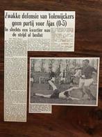 Voetbal krantenartikel Volewijckers Ajax november 1962, Ophalen of Verzenden, Gebruikt, Ajax