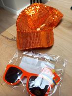 Oranje glitter Pet en oranje je zonnebril, Ophalen of Verzenden, Zo goed als nieuw, Oranje of Koningsdag