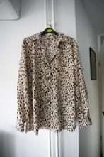 Vintage blouse Derofa bladeren patroon maat 40, als nieuw, Maat 38/40 (M), Beige, Ophalen of Verzenden, Zo goed als nieuw
