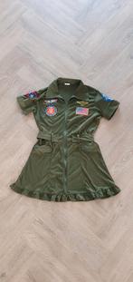 Carnavalspak groen carnaval dames top gun piloot S, Ophalen of Verzenden, Jongen of Meisje