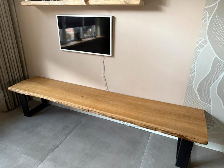 Boomstam Tafel/Bank/tv-meubel, Huis en Inrichting, Kasten | Televisiemeubels, Gebruikt, Minder dan 100 cm, 200 cm of meer, 25 tot 50 cm