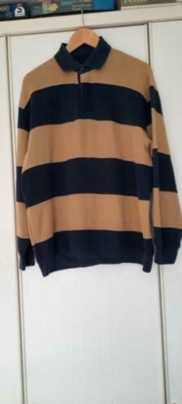 Heren sweater maat M blauw/camel beschikbaar voor biedingen