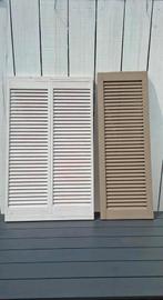 2 louvre deurtjes, louvre schermen, Doe-het-zelf en Verbouw, Deuren en Horren, Ophalen, Zo goed als nieuw