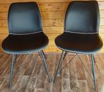 Moderne zwarte kunstleren eetkamerstoelen / 2 stuks, Huis en Inrichting, Stoelen, Ophalen, Twee, Zwart, Zo goed als nieuw