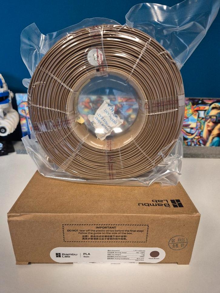 Bambu Lab PLA Basic refill - Cocoa Brown (1kg), Computers en Software, 3D-printerbenodigheden, Nieuw, Ophalen of Verzenden