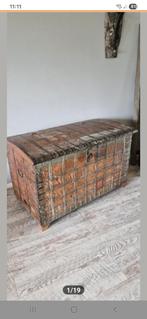 Oude Hutkoffer / Bruidskist met Metalen Beslag, Ophalen, Gebruikt, 100 tot 150 cm, 50 tot 75 cm