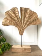 Gouden Blad Decoratie op Houten Voet - Nieuw, Ophalen of Verzenden, Nieuw