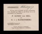 Huwelijk Klinkenberg Van Mill Schaesberg Ubachsberg., Verzamelen, Ophalen of Verzenden, Zo goed als nieuw