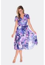 Frank Lyman luxe elegante chiffon wikkel jurk kleurrijk 38, Maat 38/40 (M), Overige kleuren, Verzenden, Nieuw