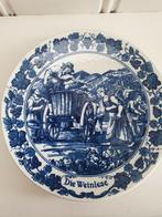 Blauw wandbordje 16cm, Ophalen of Verzenden