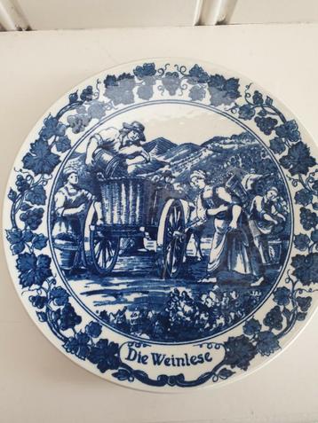 Blauw wandbordje 16cm beschikbaar voor biedingen