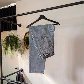 1980s Levi's Orange tabs with black leather patch jeans beschikbaar voor biedingen