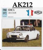 Ak212 autokaart simca 1200 s coupe ( 1968 - 1972 ), Ophalen of Verzenden, Zo goed als nieuw, Auto's