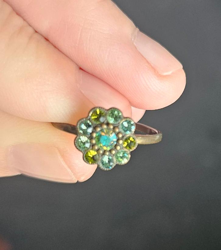 Michal Negrin ring, Sieraden, Tassen en Uiterlijk, Ringen, Zo goed als nieuw, Dame, Groen, Zilver, Ophalen of Verzenden