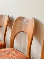 set 4 vintage stoelen Deens jaren 50/60 Nils Koefoed stijl, Huis en Inrichting, Stoelen, Ophalen, Gebruikt, Bruin, Vintage