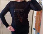 Zwarte feestelijke top met pailetten Uil merk Incity maat 42, Kleding | Dames, Zwart, Maat 42/44 (L), Nieuw, Ophalen of Verzenden