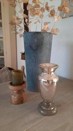 Antieke zilverglas kandelaar KERST!, Ophalen of Verzenden, Glas