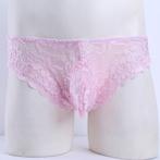 Lichtroze sissy slip / heren mannen sexy onderbroek kant, Verzenden, Roze, Slip