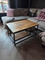 Salontafel met metalen onderstel, Huis en Inrichting, Tafels | Salontafels, Ophalen, Gebruikt, 50 tot 100 cm, 50 tot 100 cm