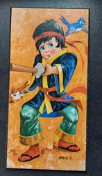 Vintage schilderij Poulbot vechtsportframe ( jaren 60/70), Ophalen of Verzenden