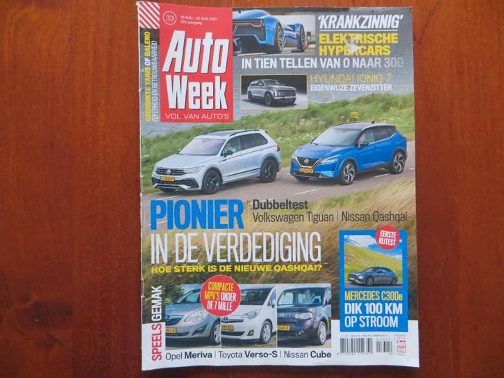 Autoweek 33 2021 Volkswagen Tiguan, Nissan Qashqai, Hyundai, Boeken, Auto's | Folders en Tijdschriften, Zo goed als nieuw, Volkswagen