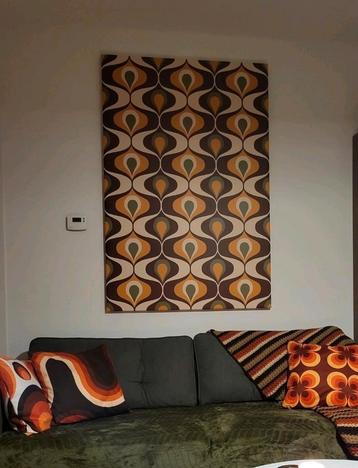 70s retro groot schilderij beschikbaar voor biedingen