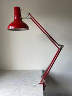Vintage rode architectenlamp | met tafelklem, Ophalen, Gebruikt, Vintage deens, Metaal