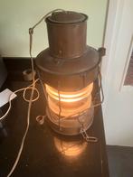 Koperen antieke visserslamp, Ophalen of Verzenden, Gebruikt, Glas, 50 tot 75 cm