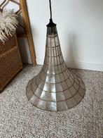 Capiz schelpen lamp parelmoer messing Bohemian trompet, Gebruikt, Ophalen