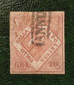 ITALIË - NAPOLI 1858 Grana 20 rosa brunastro Sa12, Ophalen of Verzenden, Gestempeld