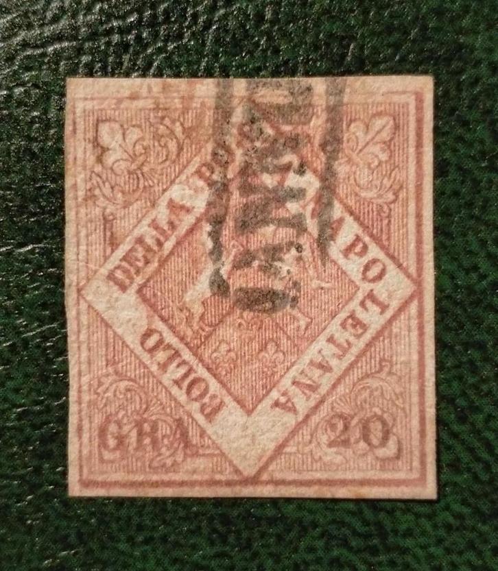 ITALIË - NAPOLI 1858 Grana 20 rosa brunastro Sa12, Postzegels en Munten, Postzegels | Europa | Italië, Gestempeld, Ophalen of Verzenden