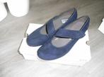 JENNY blauw suede/leren pump MT 5,5 of 38/39 met hak 4 cm, Pumps, Blauw, Nieuw, Ophalen of Verzenden