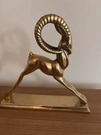 antilope gazelle ram hert dier vintage messing zwaar beeld, Ophalen of Verzenden