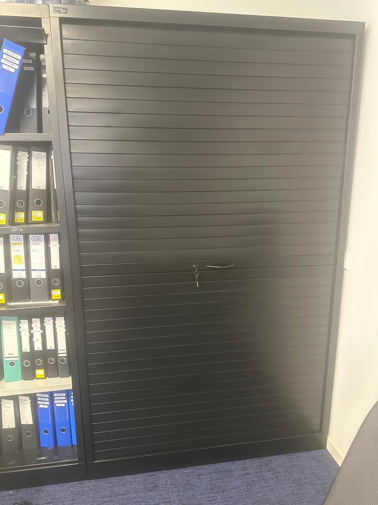 Archiefkast zwart met slot, Ophalen, Gebruikt, 100 tot 150 cm, 200 cm of meer