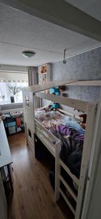 Halfhoogslaper TIES met hutwanden en opzetdak, incl. matras., Ophalen, Zo goed als nieuw, Halfhoogslaper